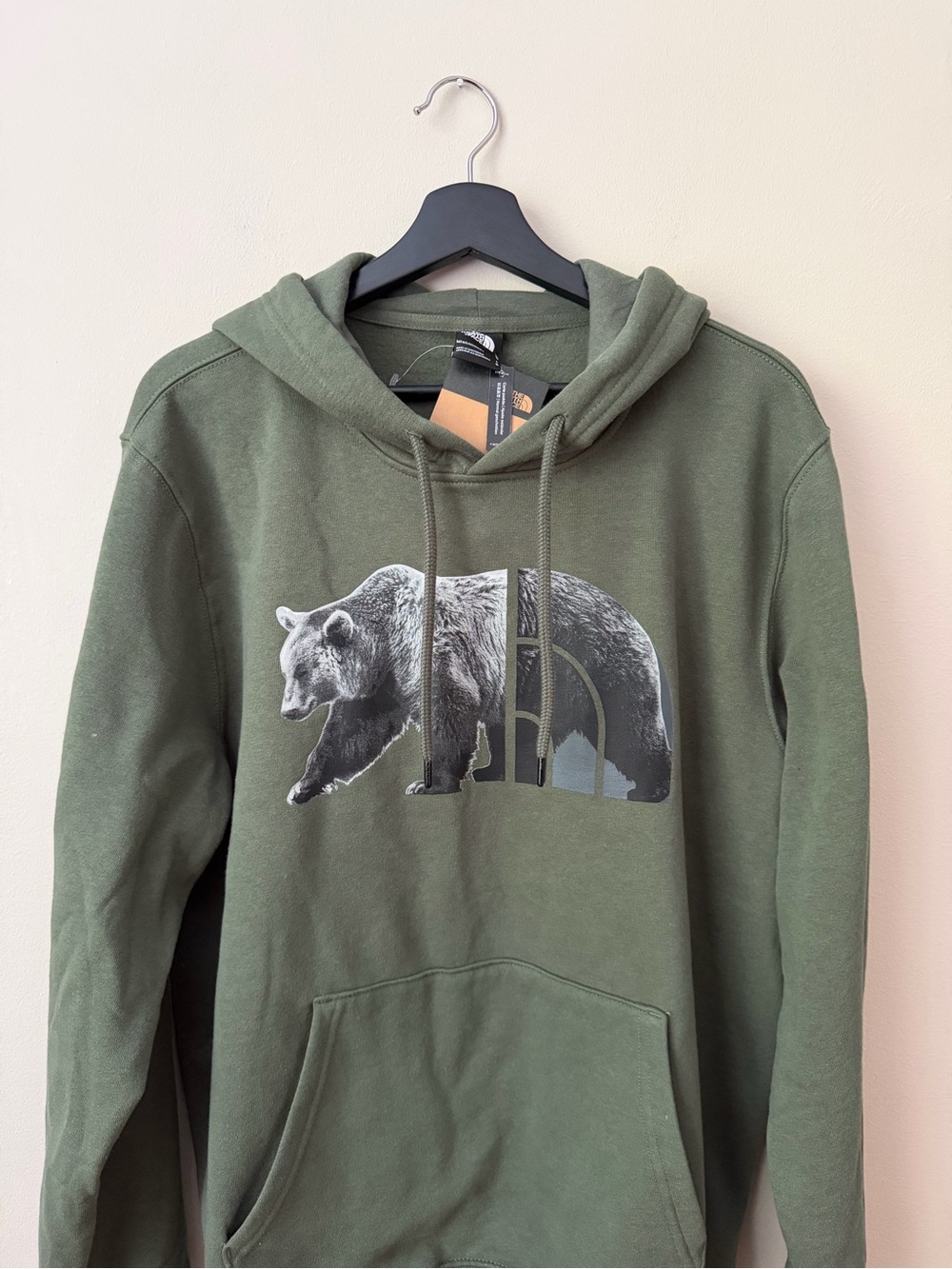 NWT The North Face Men's Bear Graphic Pullover Hoodie Green Large - Picture 3 of 8
